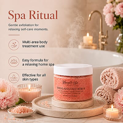 Marigold and Lotus Himalayan Salt Body Scrub - Moisturizing and Exfoliating Body, Face, Hand, Foot Scrub 10.5 oz/ 300g