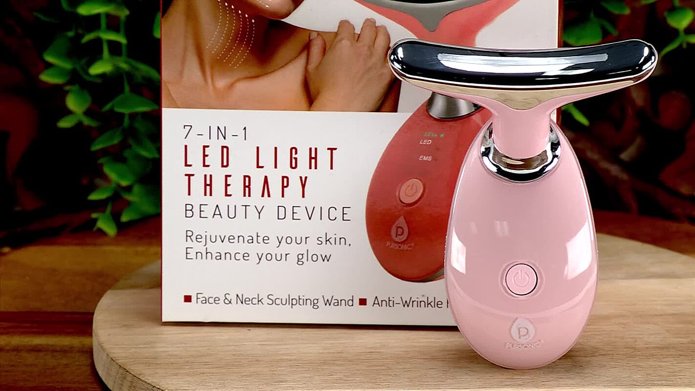 TLV Pursonic 7-in-1 LED Light Therapy Beauty Device for Neck & Face
