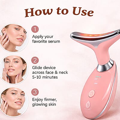 Pursonic 7-in-1 LED Light Therapy Beauty Device for Neck & Face