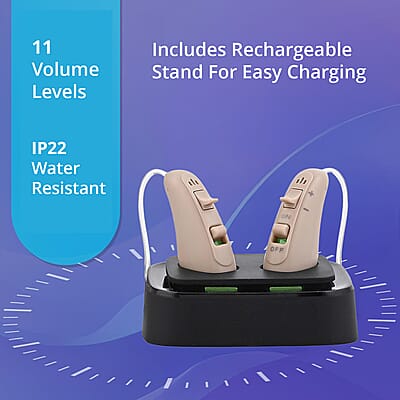 Closeout RCA Behind the Ear Hearing Aid with Rechargeable Stand
