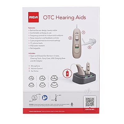 Closeout RCA Behind the Ear Hearing Aid with Rechargeable Stand