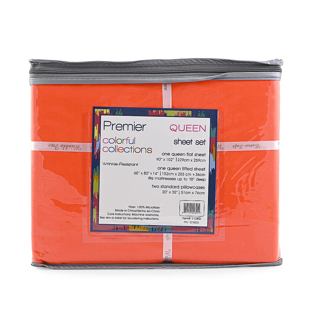Premier Colorful Collections 4pc Orange Microfiber Sheet Set -Full image number 1