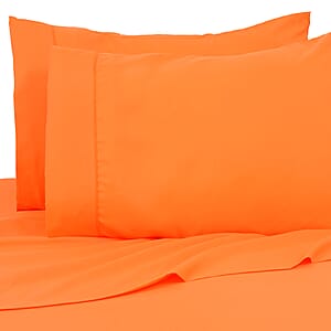 Premier Colorful Collections 4pc Orange Microfiber Sheet Set -King