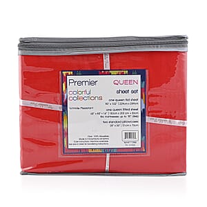Premier Colorful Collections 4pc Red Microfiber Sheet Set -King