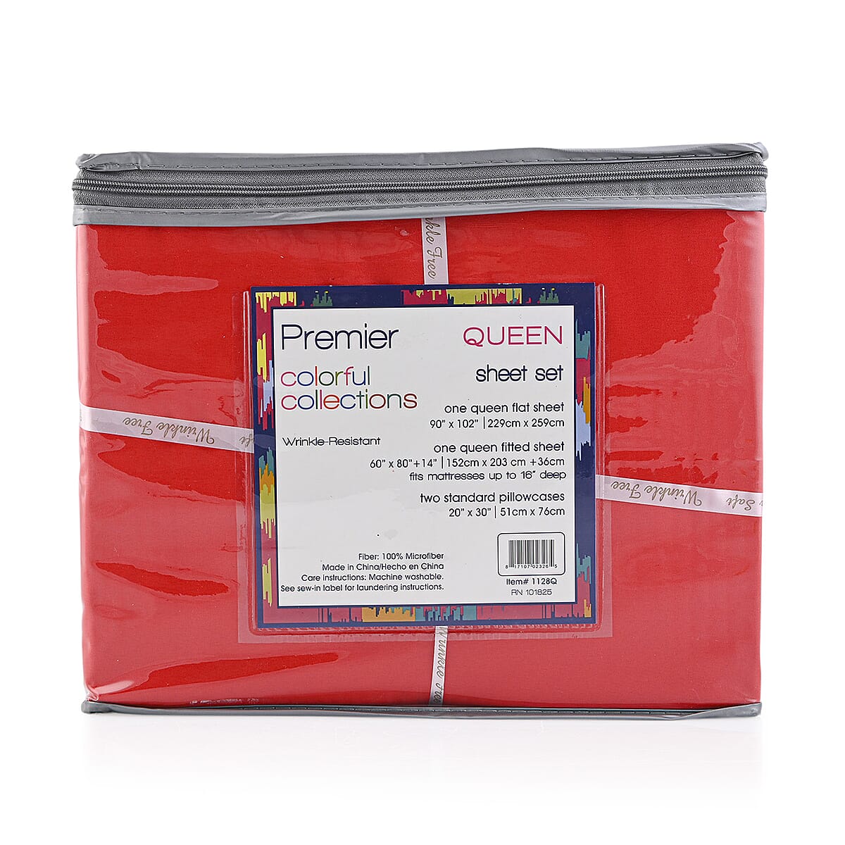 Premier Colorful Collections 4pc Red Microfiber Sheet Set -Twin/Twin XL image number 1