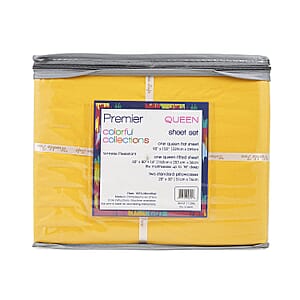 Premier Colorful Collections 4pc Yellow Microfiber Sheet Set -King