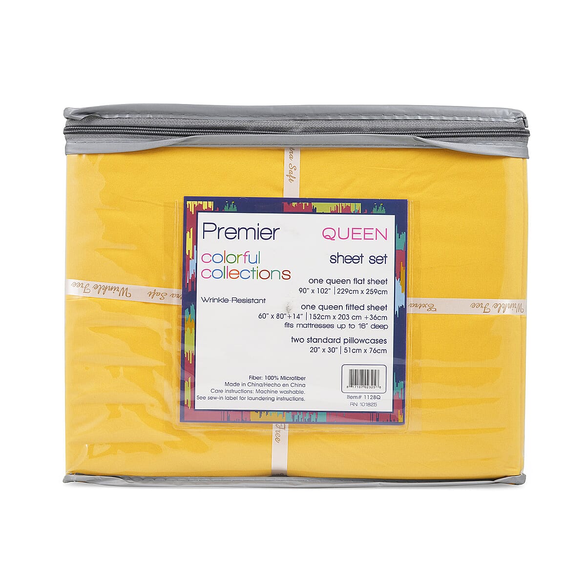 Premier Colorful Collections 4pc Yellow Microfiber Sheet Set -Queen image number 1