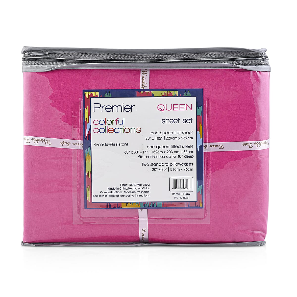 Premier Colorful Collections 4pc Pink Microfiber Sheet Set -Queen image number 1