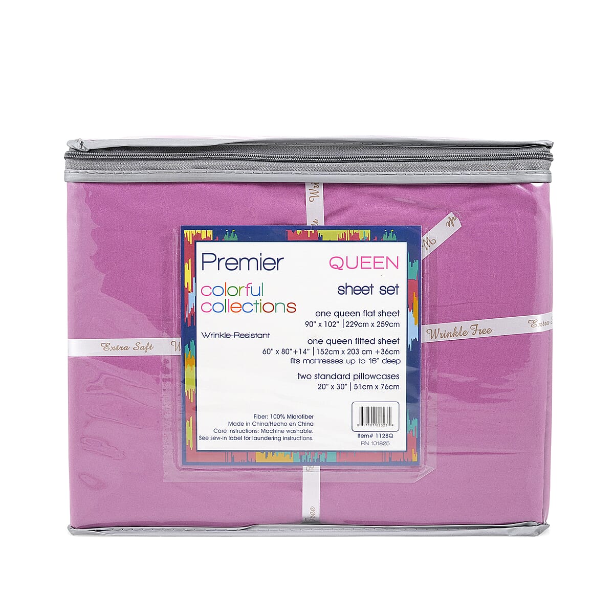 Premier Colorful Collections 4pc Purple Microfiber Sheet Set -King image number 1