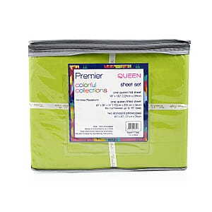 Premier Colorful Collections 4pc Green Microfiber Sheet Set -Full