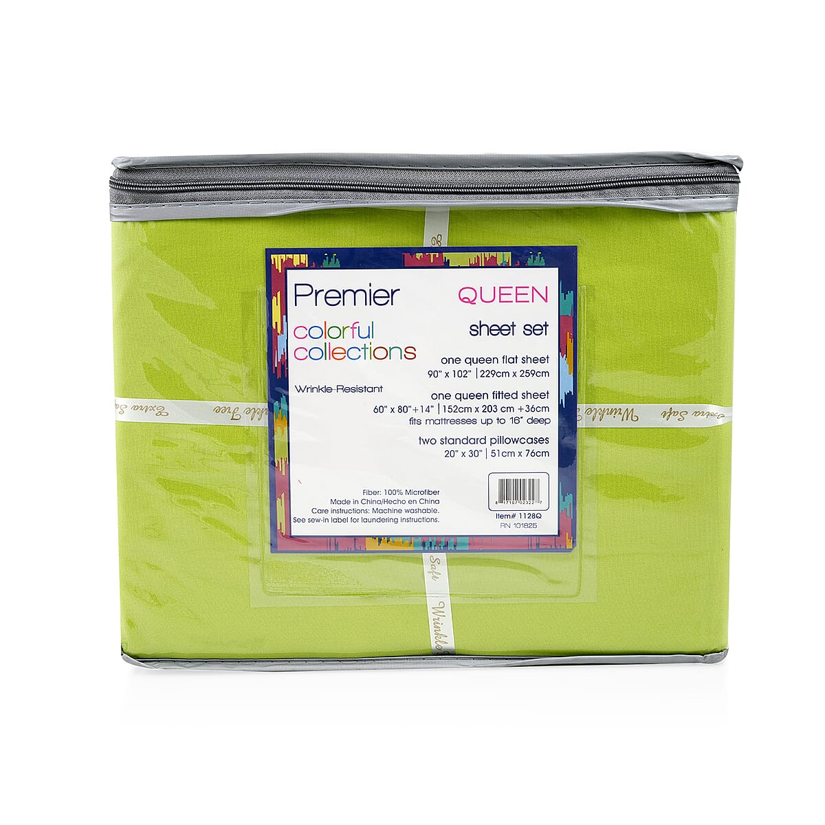 Premier Colorful Collections 4pc Green Microfiber Sheet Set -Queen image number 1