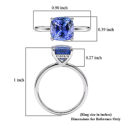 Certified & Appraised Luxoro AAA Tanzanite and G-H I2 Diamond 2.70 ctw Ring in 14K White Gold (Size 10.0)