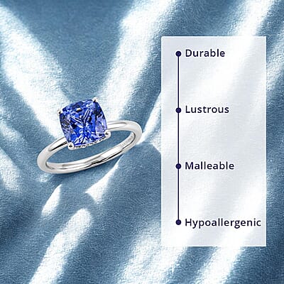 Certified & Appraised Luxoro AAA Tanzanite and G-H I2 Diamond 2.70 ctw Ring in 14K White Gold (Size 7.5)