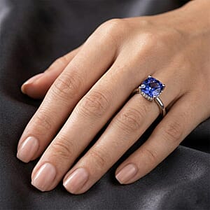 Certified & Appraised Luxoro AAA Tanzanite and G-H I2 Diamond 2.70 ctw Ring in 14K White Gold (Size 8.0)