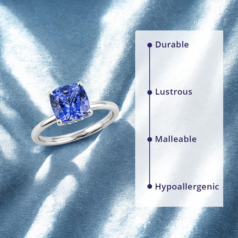 Certified & Appraised Luxoro AAA Tanzanite and G-H I2 Diamond 2.70 ctw Ring in 14K White Gold (Size 9.5)