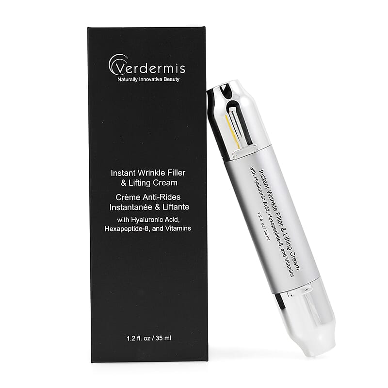 Verdermis Instant Wrinkle Filler & Lifting Cream with Hyaluronic Acid, Hexapeptide-8, and Vitamin C (1.2oz)