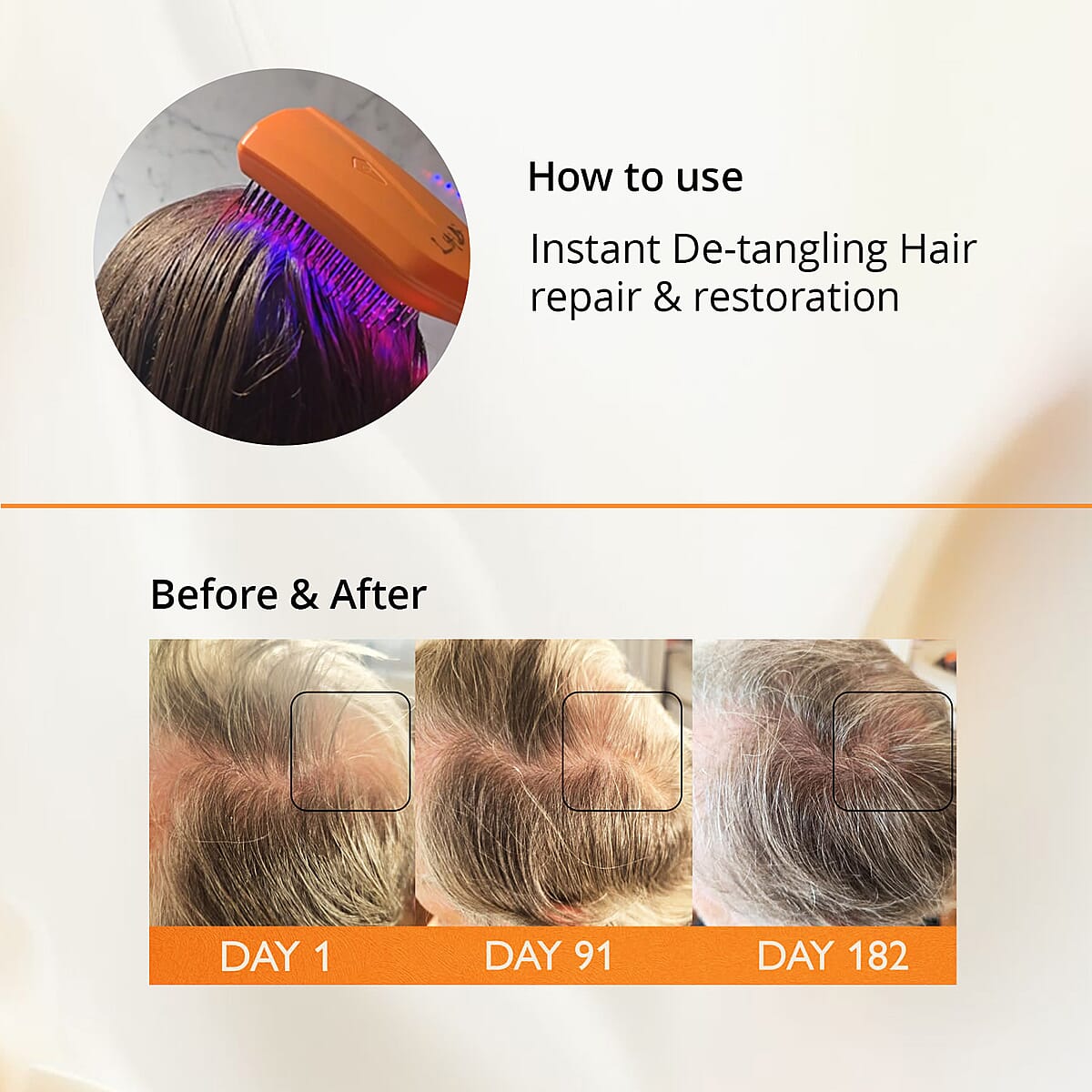 LAB Incrementum LED UHF Scalp Stimulation Hairbrush (Life Warranty) image number 5