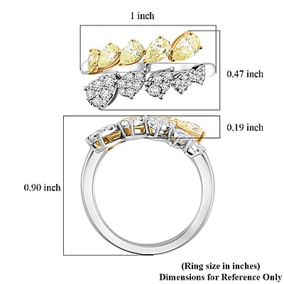 Modani Natural Yellow and White Diamond Ring in 950 Platinum and 14K Yellow Gold 1.08 ctw (Size 11.0)