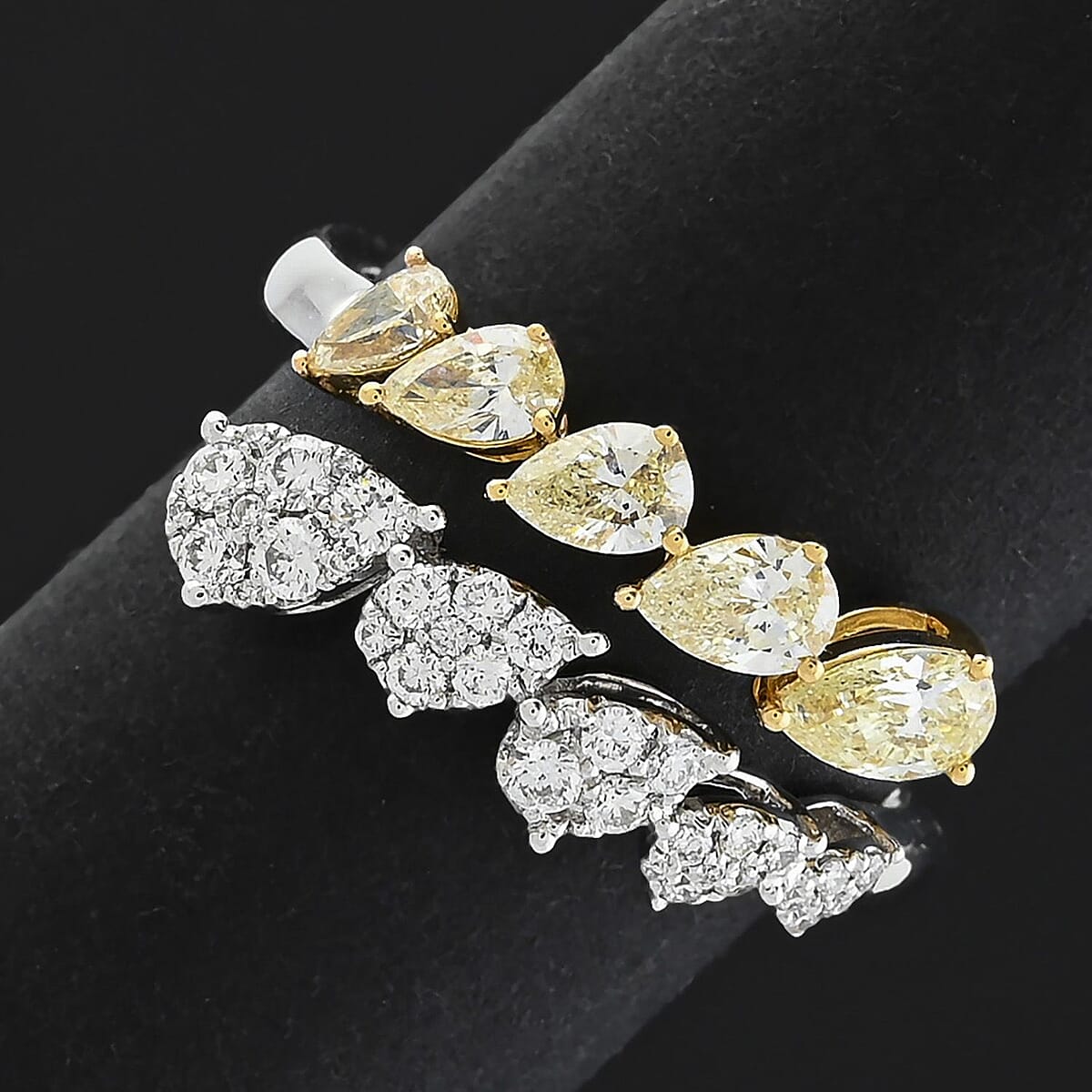 Modani Natural Yellow and White Diamond Ring in 950 Platinum and 14K Yellow Gold 1.08 ctw (Size 5.0) image number 1