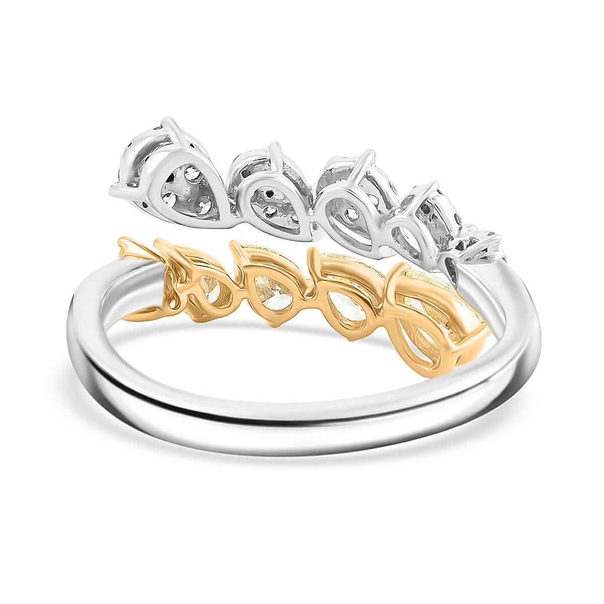 Modani Natural Yellow and White Diamond Ring in 950 Platinum and 14K Yellow Gold 1.08 ctw (Size 5.0) image number 4