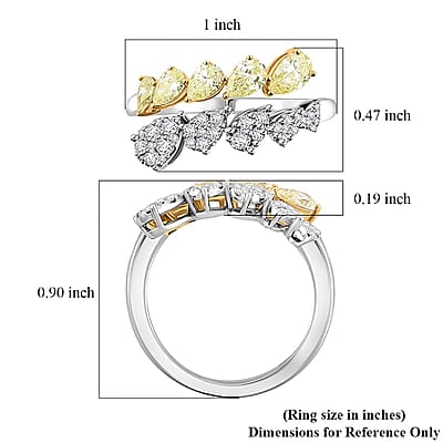 Modani Natural Yellow and White Diamond Ring in 950 Platinum and 14K Yellow Gold 1.08 ctw (Size 9.5)