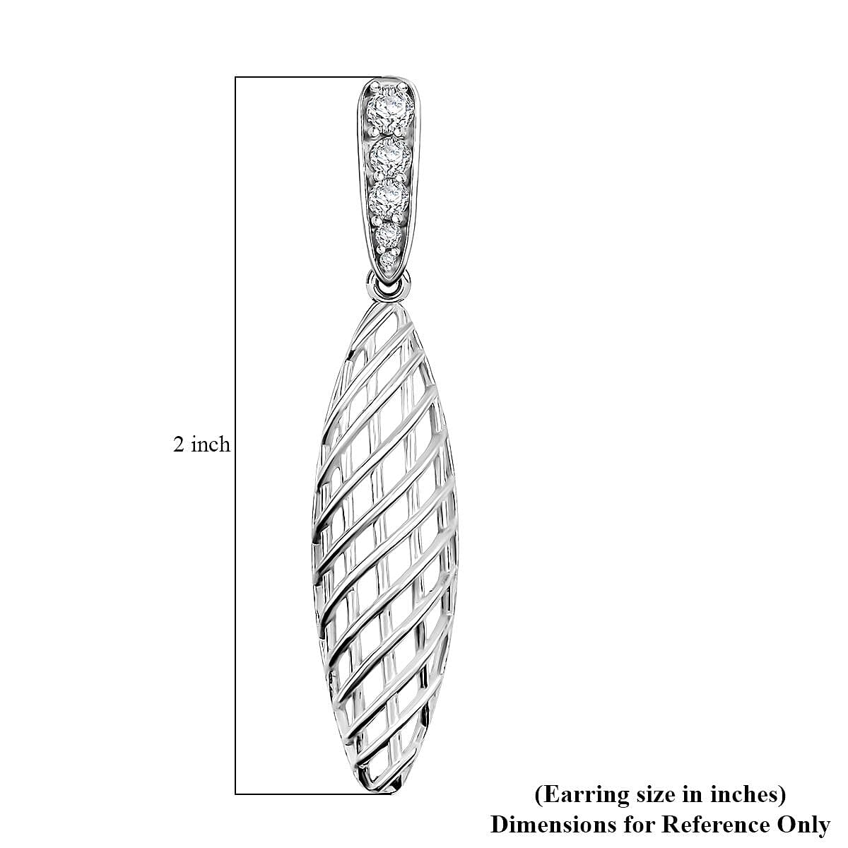 D'Joy Passport to Turkey White Zircon 1.00 ctw Earrings in Rhodium Over Sterling Silver image number 5