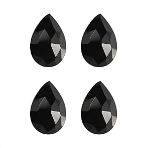 Set of 4 Black Onyx (Pear 6x4 mm) 1.01 ctw