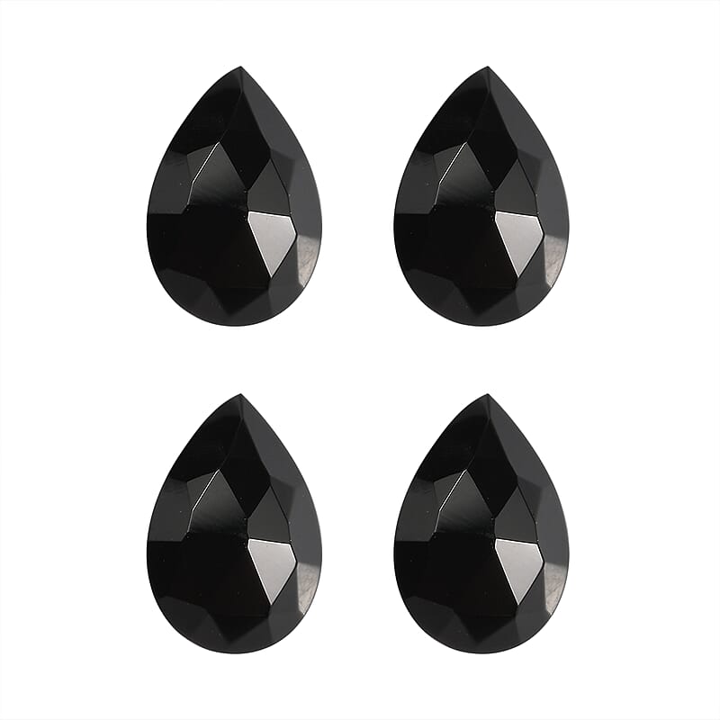Set of 4 Black Onyx (Pear 6x4 mm) 1.01 ctw