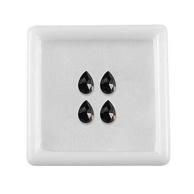 Set of 4 Black Onyx (Pear 6x4 mm) 1.01 ctw