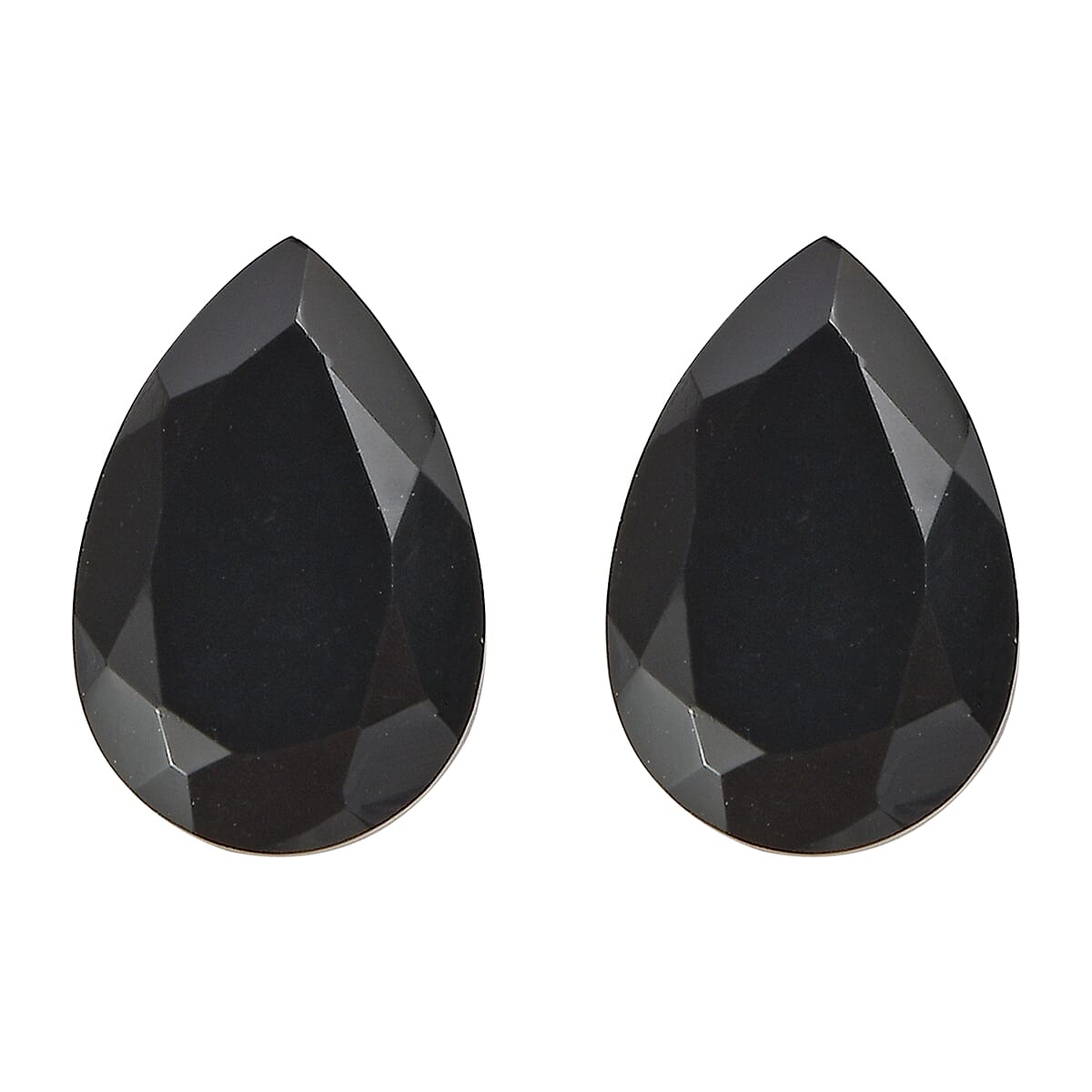 Set of 2 Black Onyx (Pear 9x6 mm) 2.01 ctw