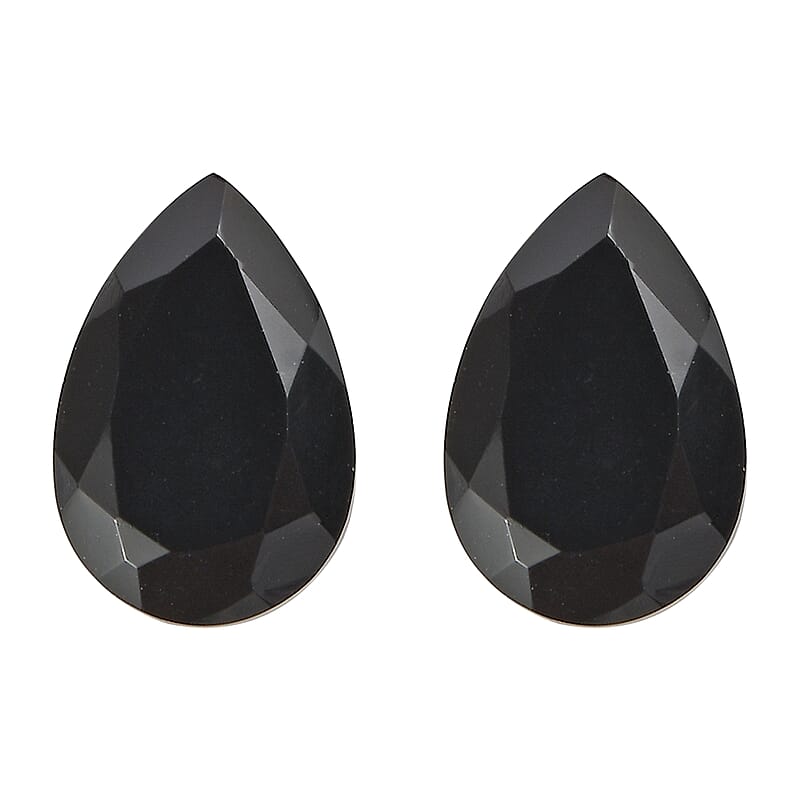 Set of 2 Black Onyx (Pear 9x6 mm) 2.01 ctw