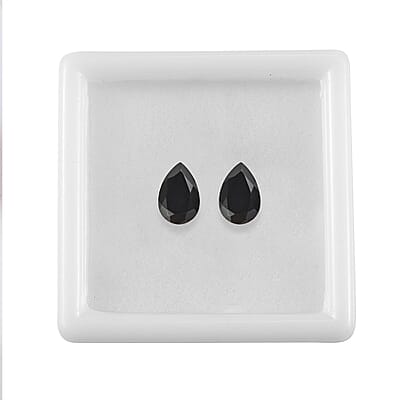 Set of 2 Black Onyx (Pear 9x6 mm) 2.01 ctw