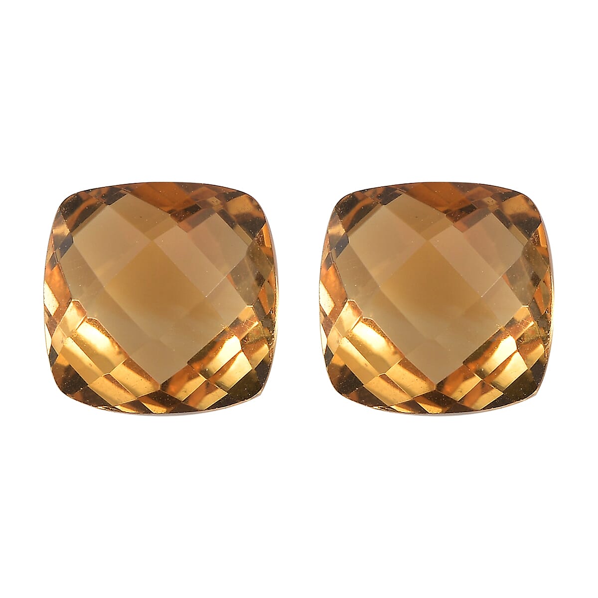 Set of 2 AA Brazilian Citrine (Cush 7x7 mm) 2.51 ctw image number 0