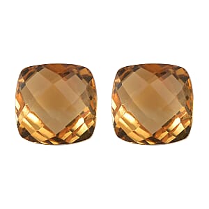 Set of 2 AA Brazilian Citrine (Cush 7x7 mm) 2.51 ctw