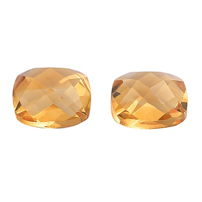 Set of 2 AA Brazilian Citrine (Cush 7x7 mm) 2.51 ctw