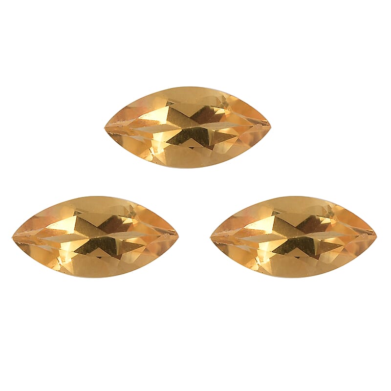 Set of 3 Brazilian Citrine (Mrq 8x4 mm) 1.28 ctw