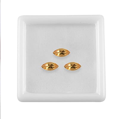 Set of 3 Brazilian Citrine (Mrq 8x4 mm) 1.28 ctw