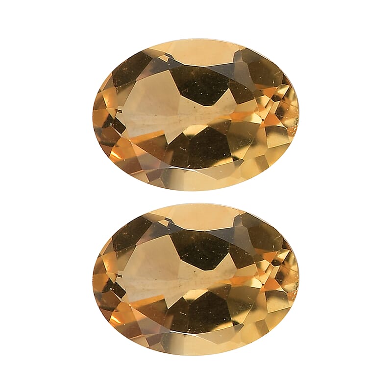 Set of 2 Brazilian Citrine (Oval 7x5 mm) 1.29 ctw