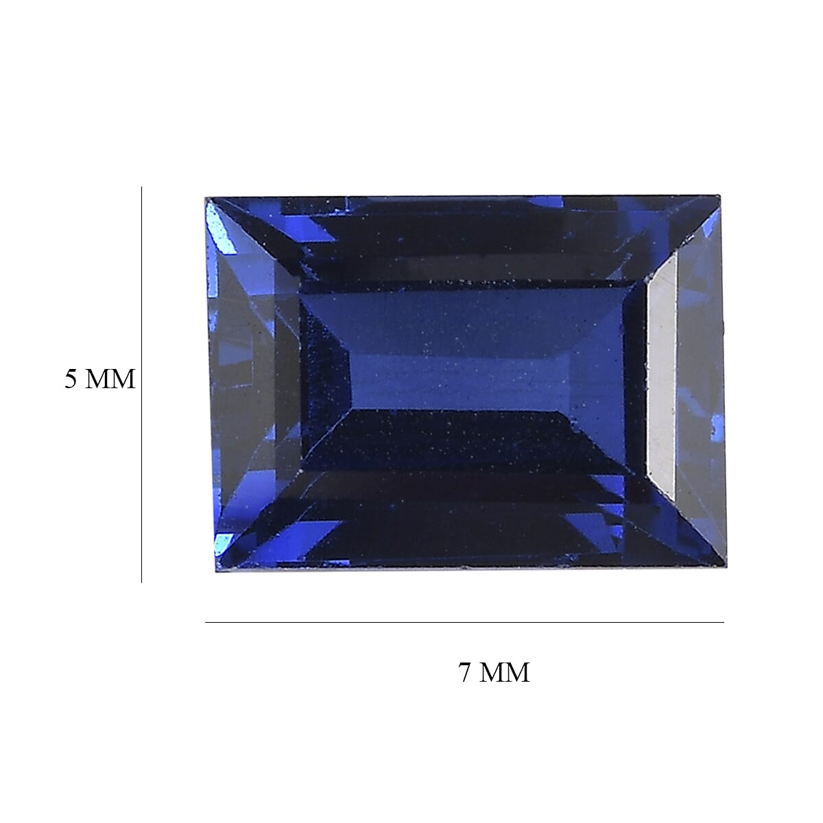 Lab Created Blue Sapphire (Bgt 7x5 mm) 1.45 ctw image number 3