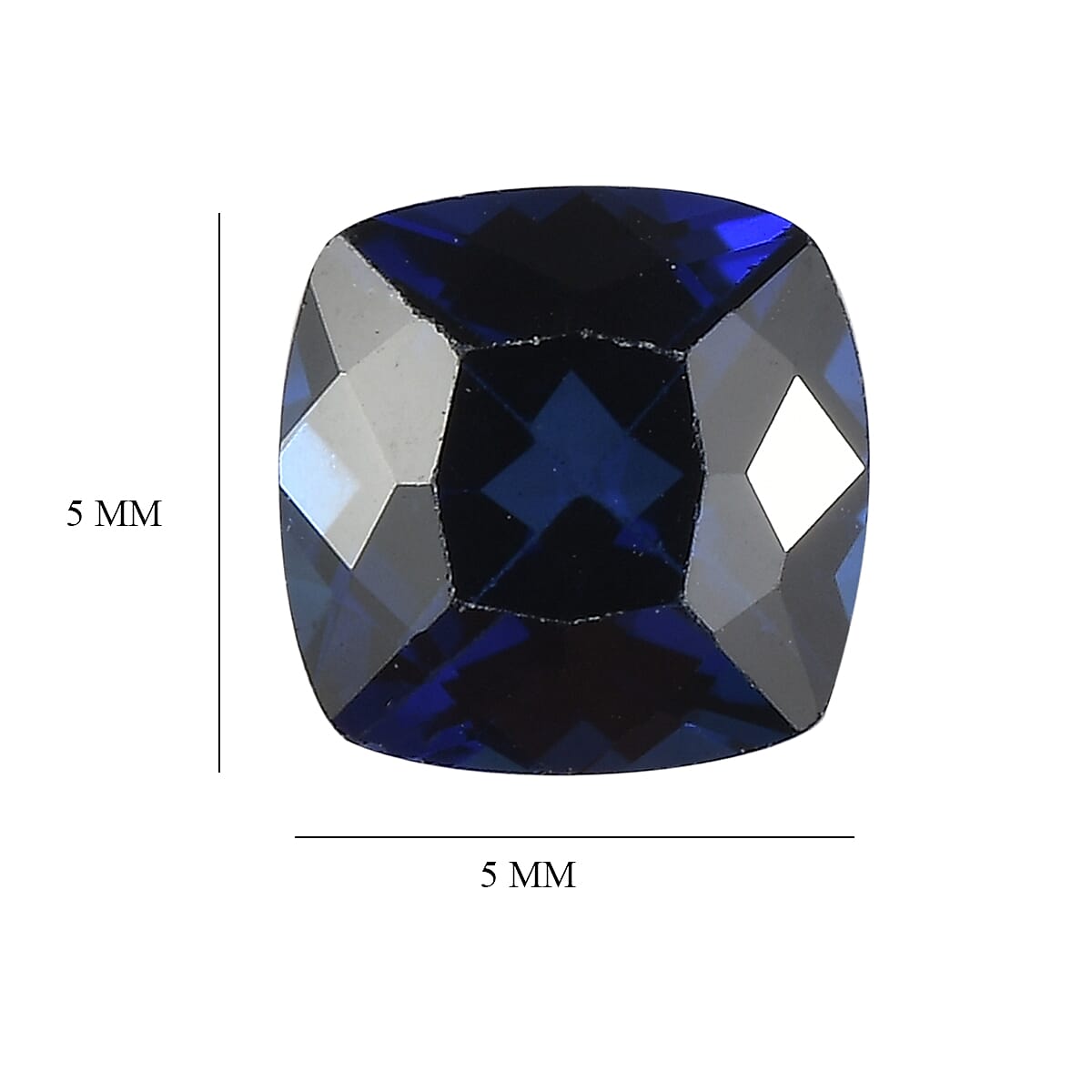Set of 2 Lab Created Blue Sapphire (Cush 5x5 mm) 1.36 ctw image number 3