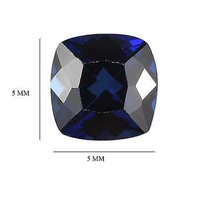 Set of 2 Lab Created Blue Sapphire (Cush 5x5 mm) 1.36 ctw