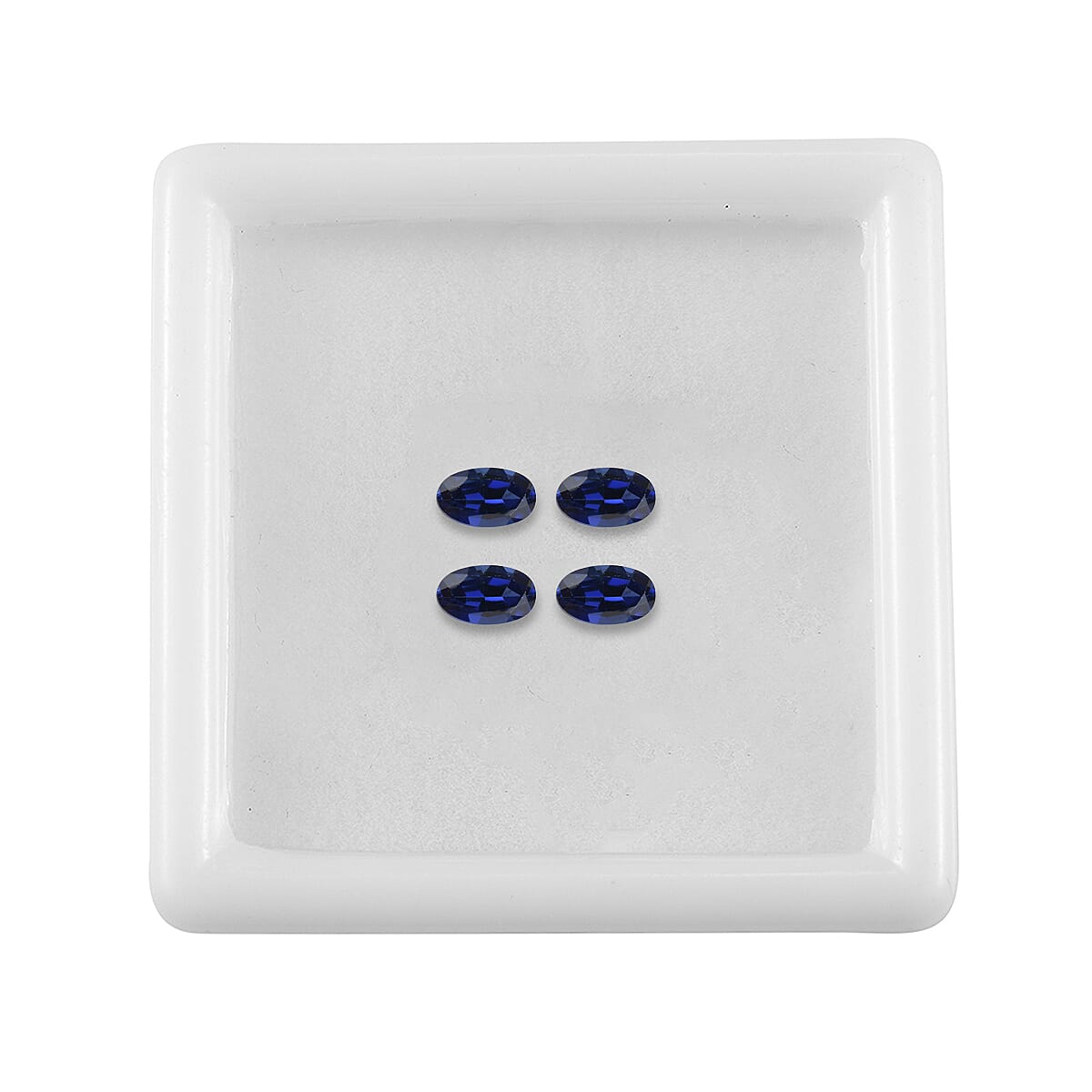 Set of 4 Lab Created Blue Sapphire (Oval 5x3 mm) 1.00 ctw image number 2