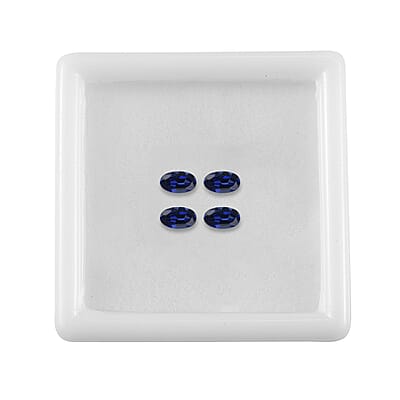 Set of 4 Lab Created Blue Sapphire (Oval 5x3 mm) 1.00 ctw
