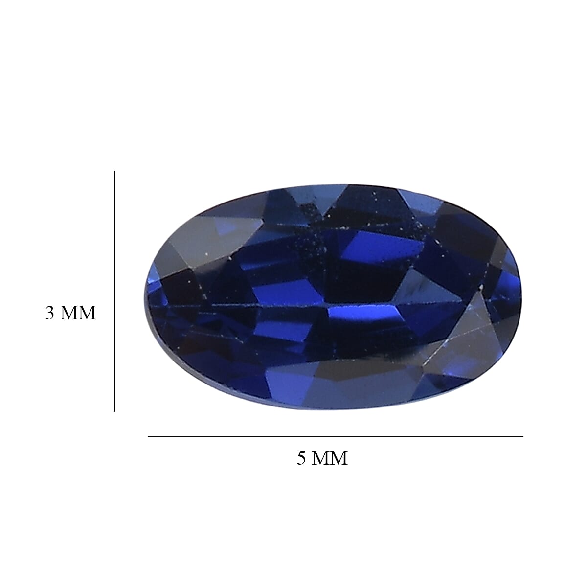 Set of 4 Lab Created Blue Sapphire (Oval 5x3 mm) 1.00 ctw image number 3