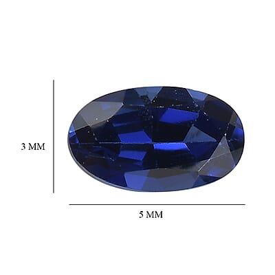Set of 4 Lab Created Blue Sapphire (Oval 5x3 mm) 1.00 ctw