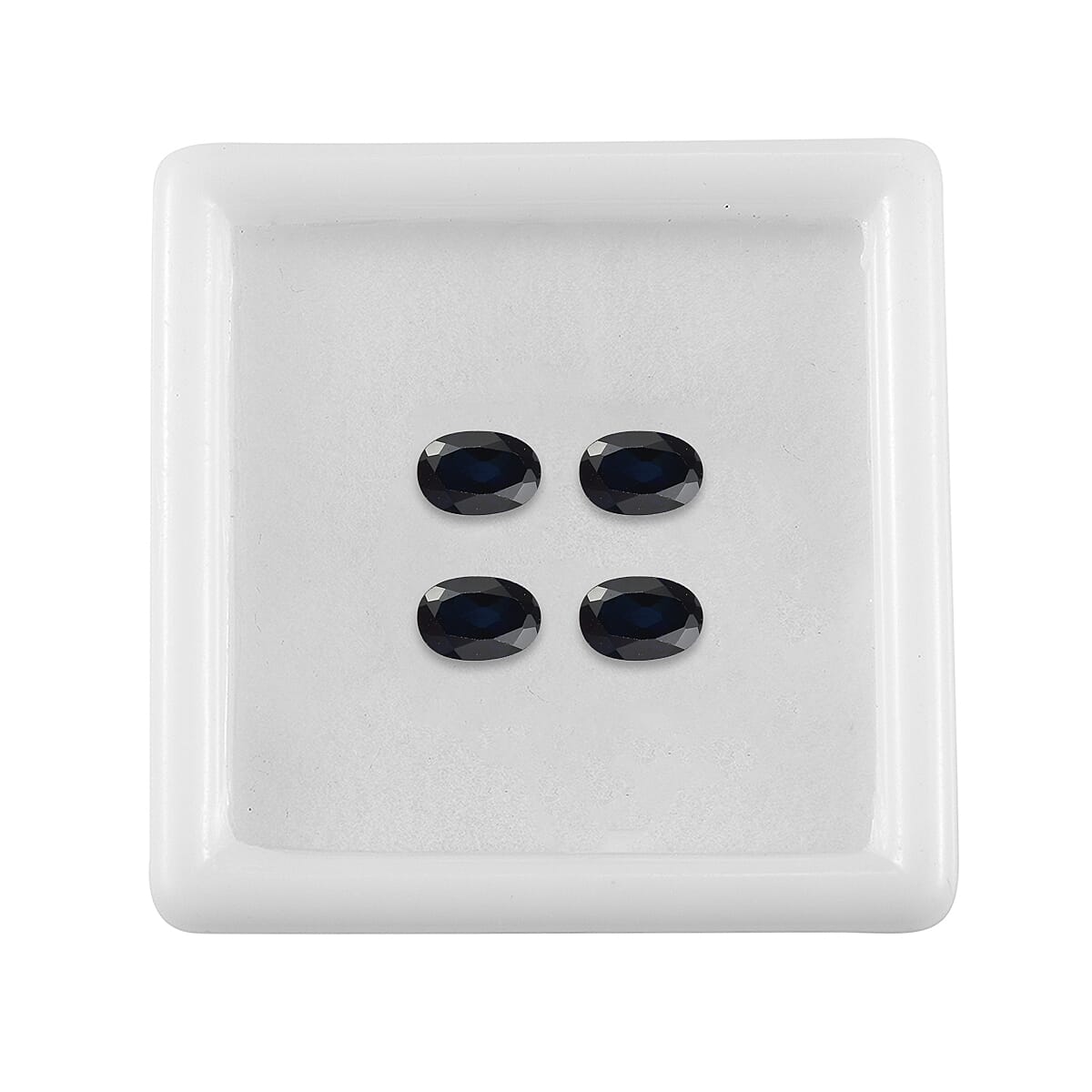 Set of 4 Lab Created Blue Sapphire (Oval 6x4 mm) 2.01 ctw image number 2