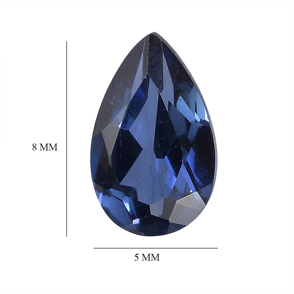 Lab Created Blue Sapphire (Pear 8x5 mm) 1.02 ctw image number 3