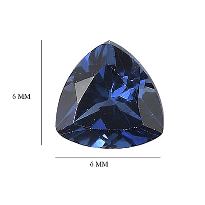 Set of 2 Lab Created Blue Sapphire (Trl 6 mm) 1.83 ctw