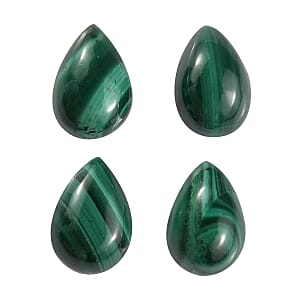 Set of 4 African Malachite (Pear 6x4 mm) 2.32 ctw
