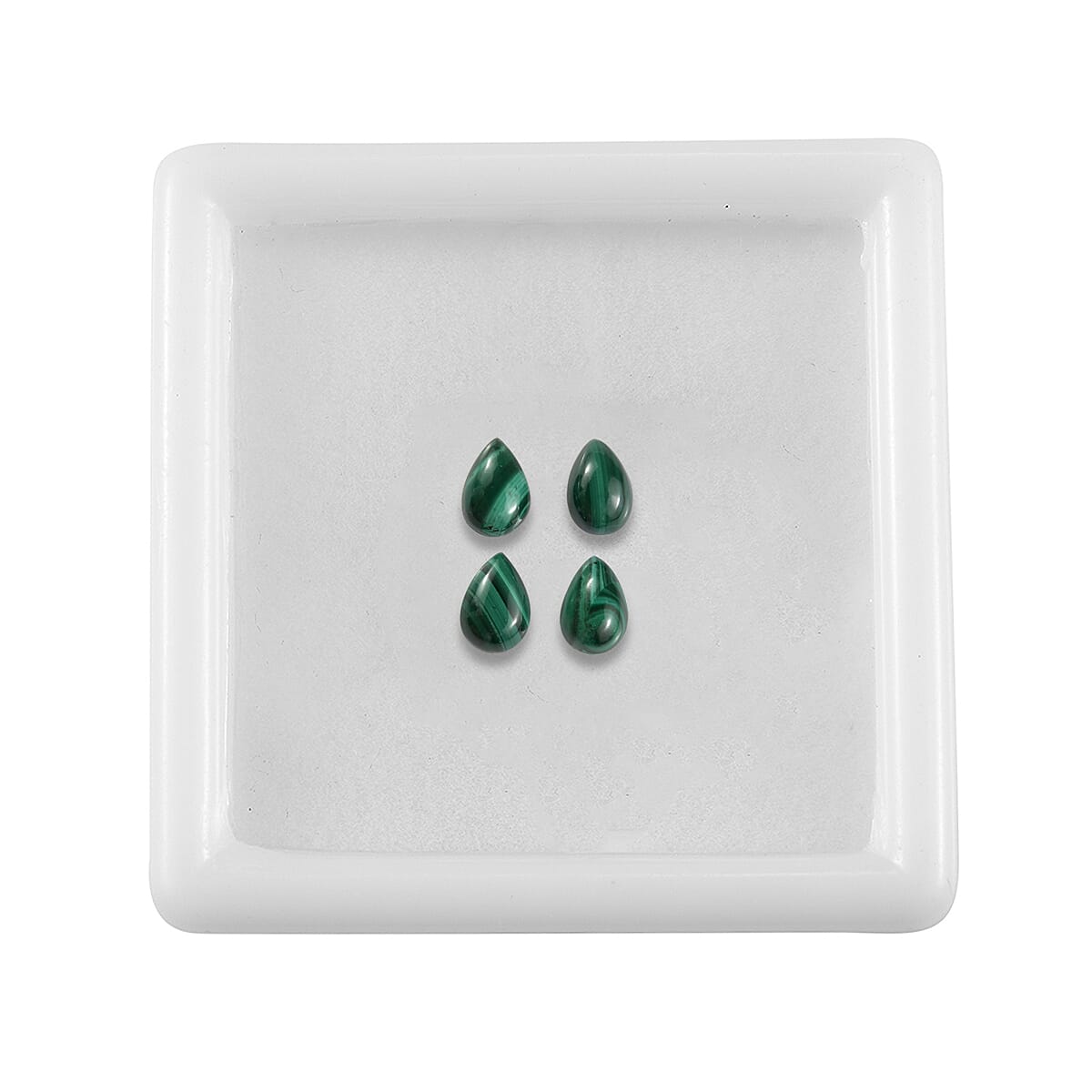 Set of 4 African Malachite (Pear 6x4 mm) 2.32 ctw image number 2